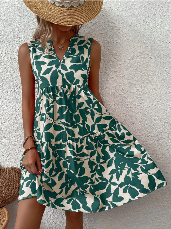 Julieta Effortless Women's a Line Sleeveless Summer Dress with V Neck Design Chic Silhouette Collection