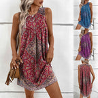 Samanta Statement Women's Sleeveless Summer Dress with Floral Patterns and a Slight a Line Silhouette Elevated Occasion Wear
