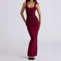Sleeveless Scoop Neck Bandage Mermaid Maxi Dress