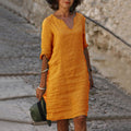 Anabel Statement Tummy Covering V Neck Dress Evening Wear Edit
