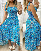 Xenia Luxe Women's Floral Maxi Dress with Adjustable Shoulder Straps Evening Wear Edit