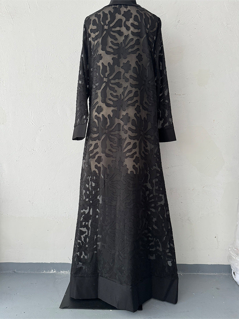 Hollow Out Casual Trench Coat