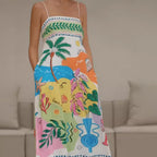 Sleeveless Fun Printed Holiday Dress