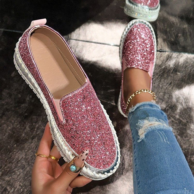 AmyVictoria™ - Chic Glitter Decorated Slip-On Loafers