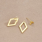 Geometric Double Layer Diamond Earrings