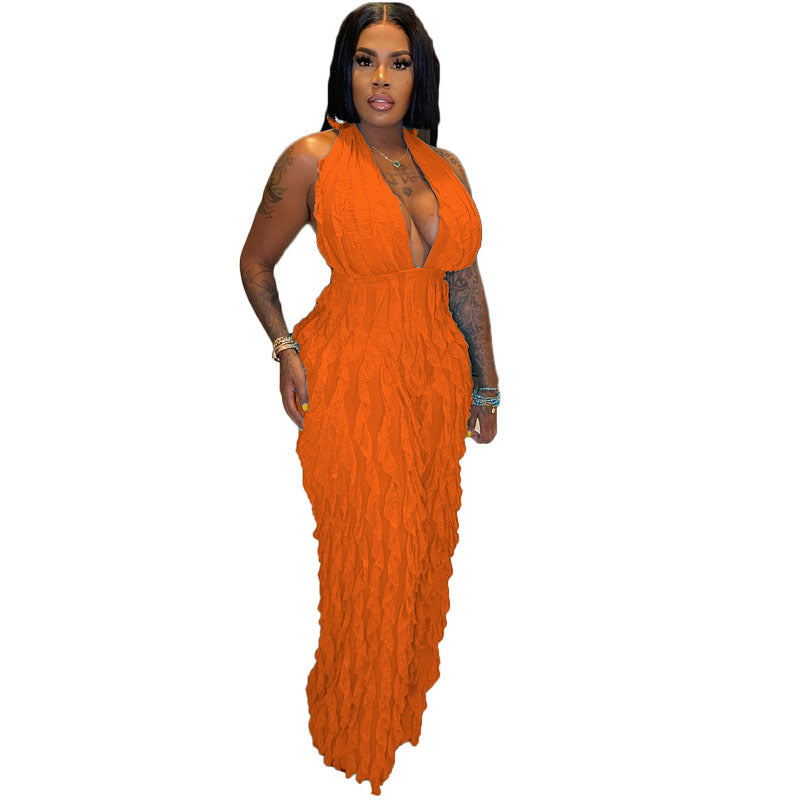 Plunge High Waist Jumpsuit