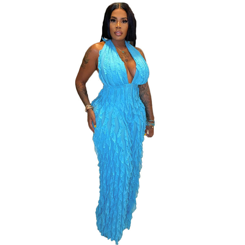 Plunge High Waist Jumpsuit