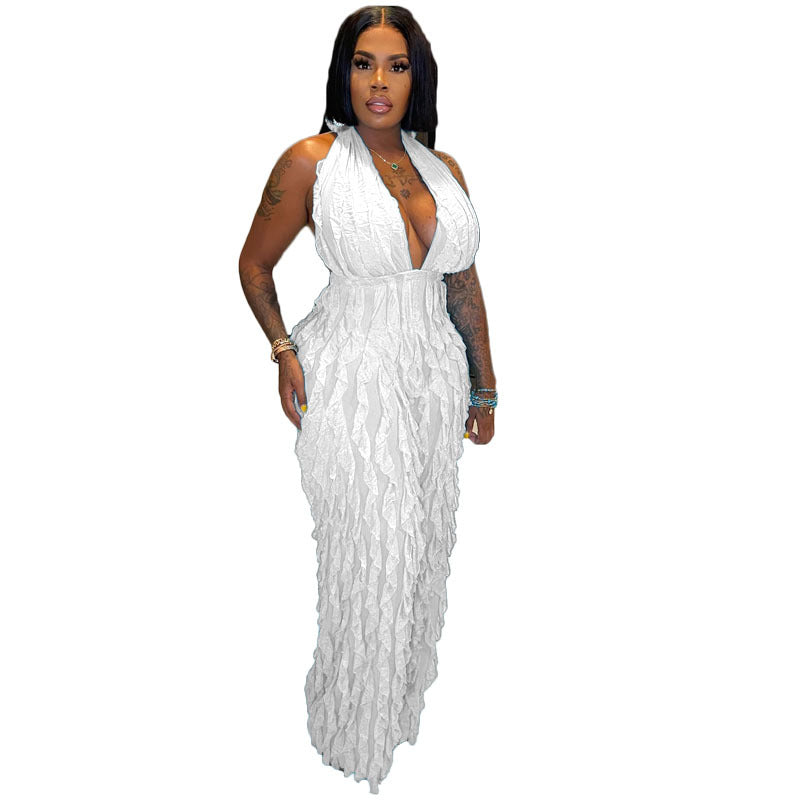 Plunge High Waist Jumpsuit
