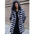 Artificial Mink Hooded Fur Coat