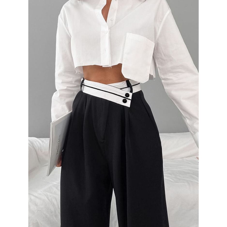 Casual drape mopping pants