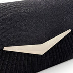 Shiny Pleated Clutch by Amy