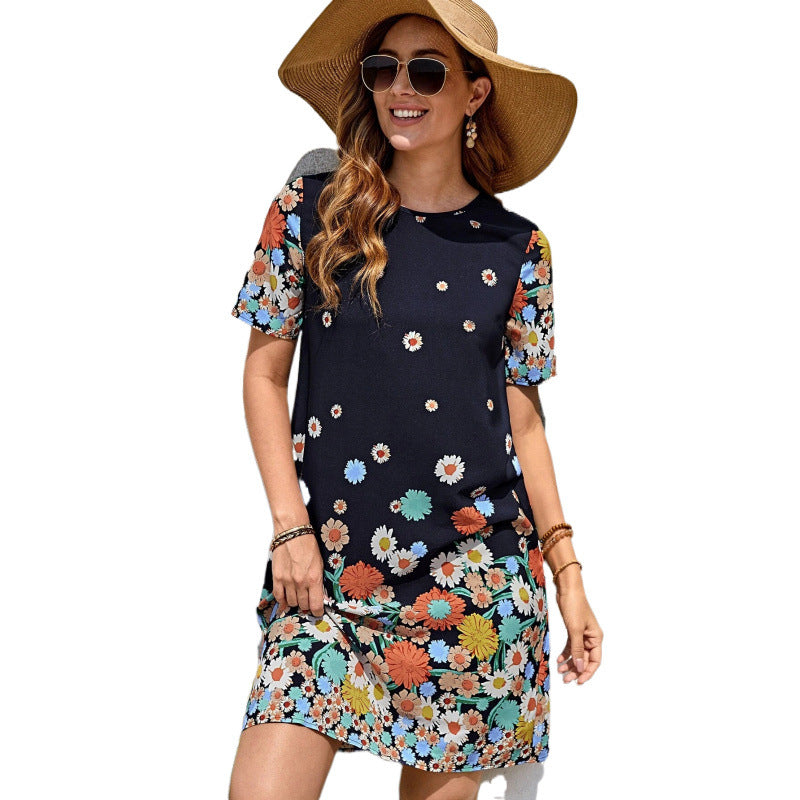 Natalia Aesthetic Women's Flower Shaped Summer Dress with Charming Short Sleeve Design Chic Silhouette Collection