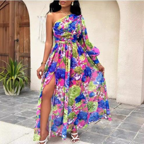Dulce Boutique Women's Floral One Shoulder Maxi Dress Collection