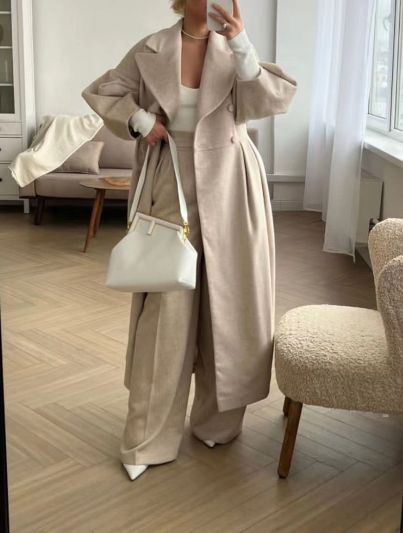 | Coat with Puff Sleeves and Lapels