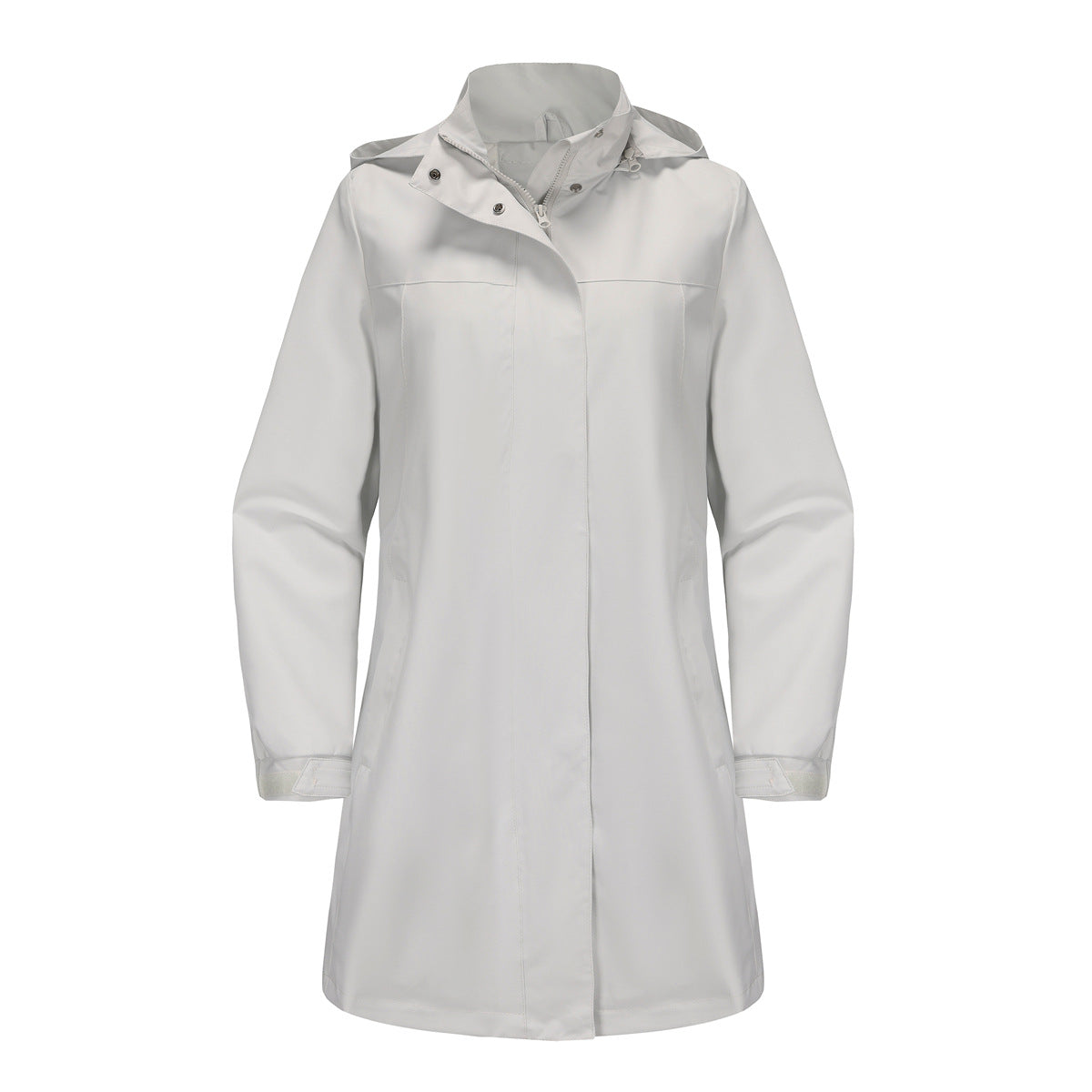Solid Color Long Sleeve Windbreaker Coat