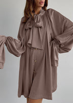 Opulent Grace - Bow Tie Blouse Dress