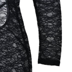 High neck long sleeve lace backless jumpsuit  | Festival Outfits Women