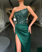 Selena Green Sequined Long Sleeve Evening Dress