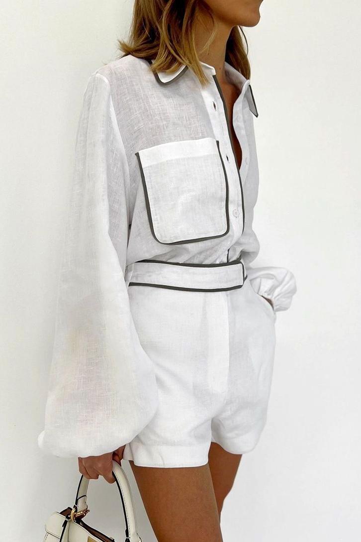 cotton and linen long-sleeved summer suit