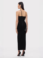 One-shoulder tassel high street party evening dress