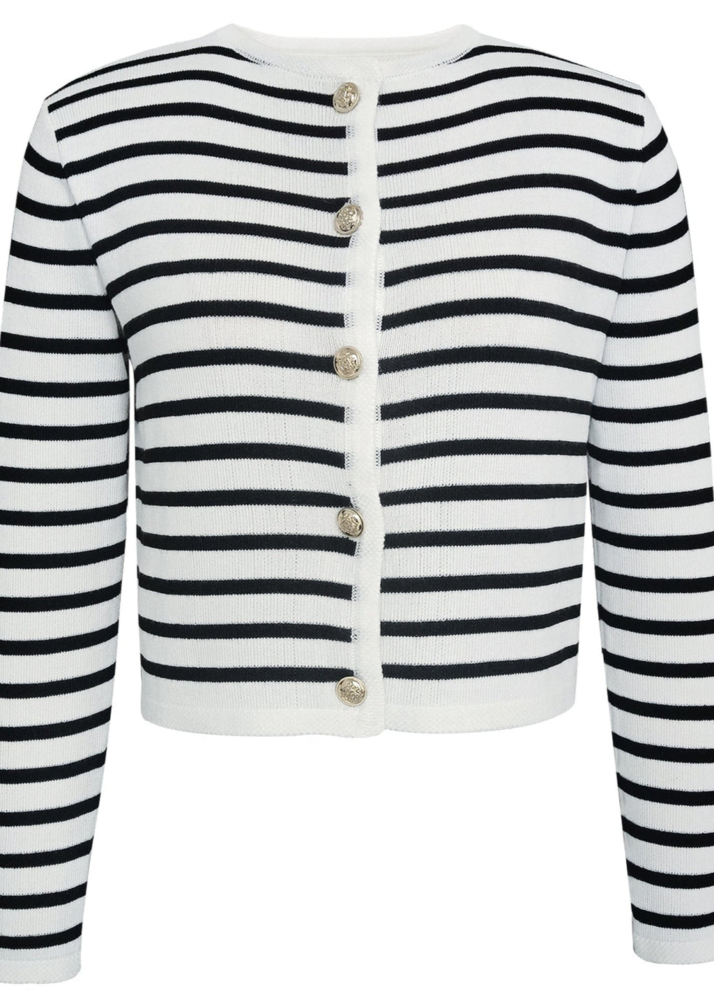 Marseille Knit Set Striped Cardigan & High-Waisted Shorts