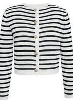 Marseille Knit Set Striped Cardigan & High-Waisted Shorts