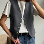 Grey Sleeveless Two Piece Set