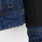 Denim Splicing Slim Blazer