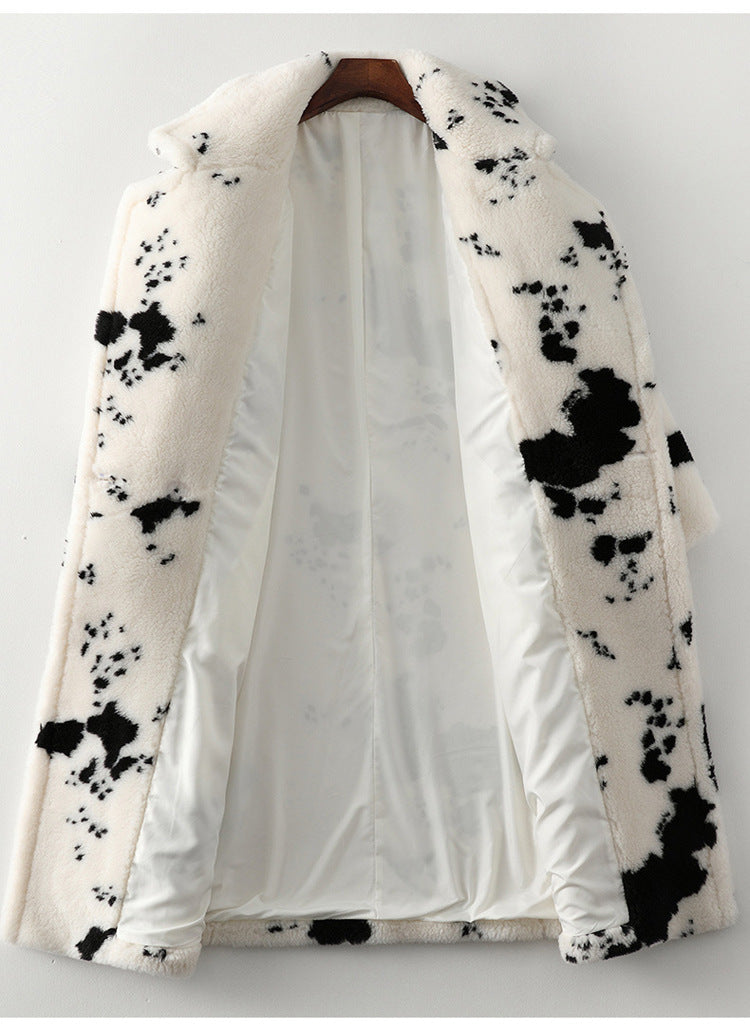 Wool Faux Fur Loose Trench Coat