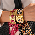 Stainless Steel Hollow Fabric Open Bracelet