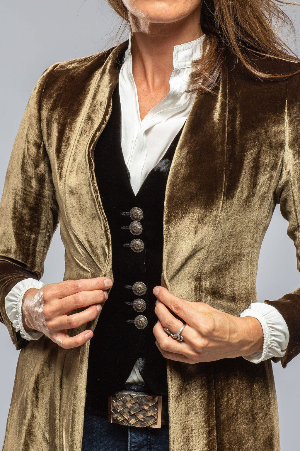 Velvet Long Split Long Coat