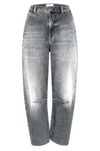 Casual Meetup Washed Denim Mid Rise Pocketed Barrel Jeans