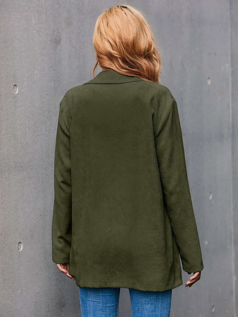 Corduroy Single-Breasted Blazer