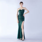 Sequined Strapless Evening Dress
