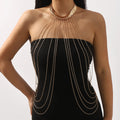 Sexy Multi Layer Metal Tassel Halter Body Chain