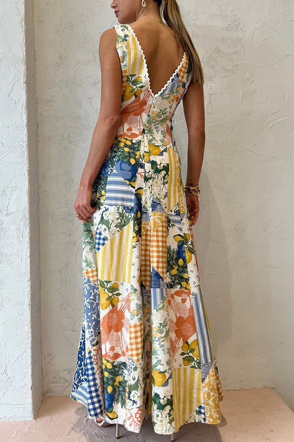 Sleeveless V-neck Dress