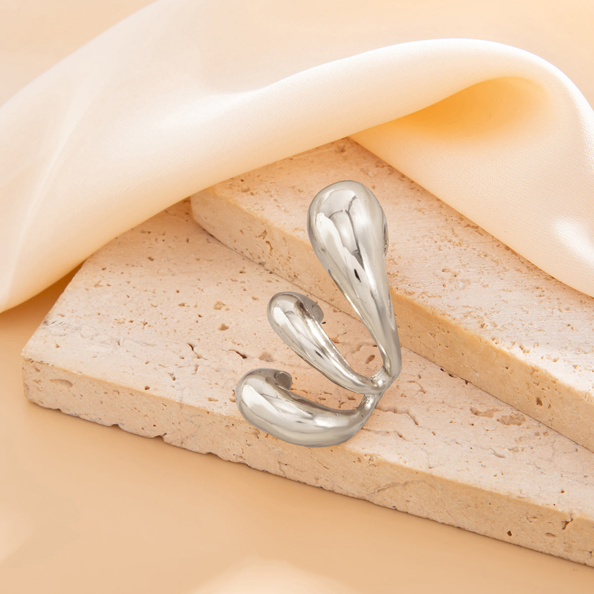 Abstract Spiral Cuff No Piercing Earrings
