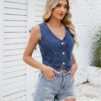Washing Denim Vest Top