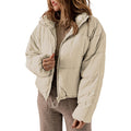 Solid Stand-Collar Thick Zipper Jacket