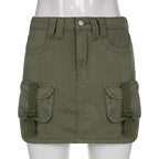 Solid Color Low Waist Slim Fit Skirt
