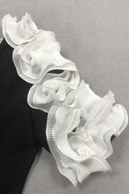 Zephyr Black 3D Floral Midi Dress