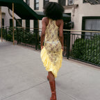 Lace See-Through Irregular Dress