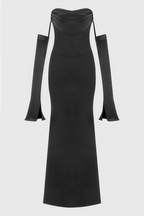 Justa One Shoulder Long Sleeve Maxi Dress