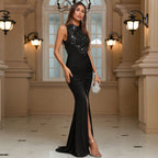 Sleeveless High Slit Formal Gown