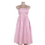 Slim Fit Jacquard Satin Bandeau Dress