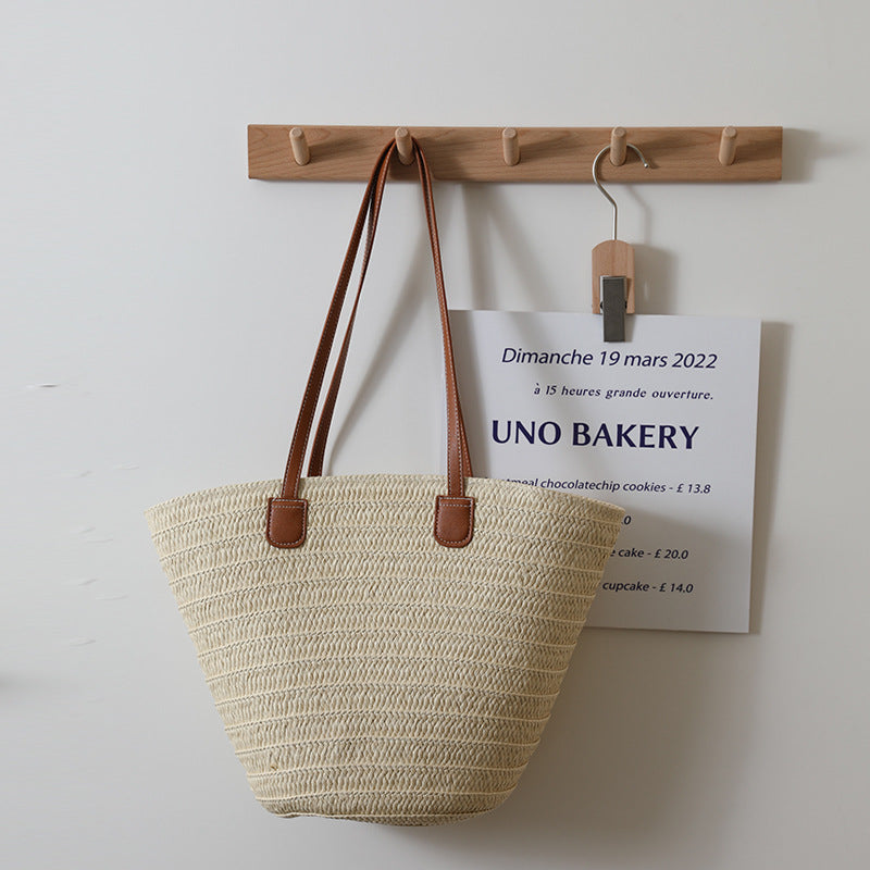 Simple Shoulder Straw Bag Large Capacity Tote Bag