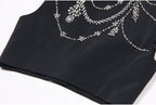 Rhinestone Sleeveless Business Vest