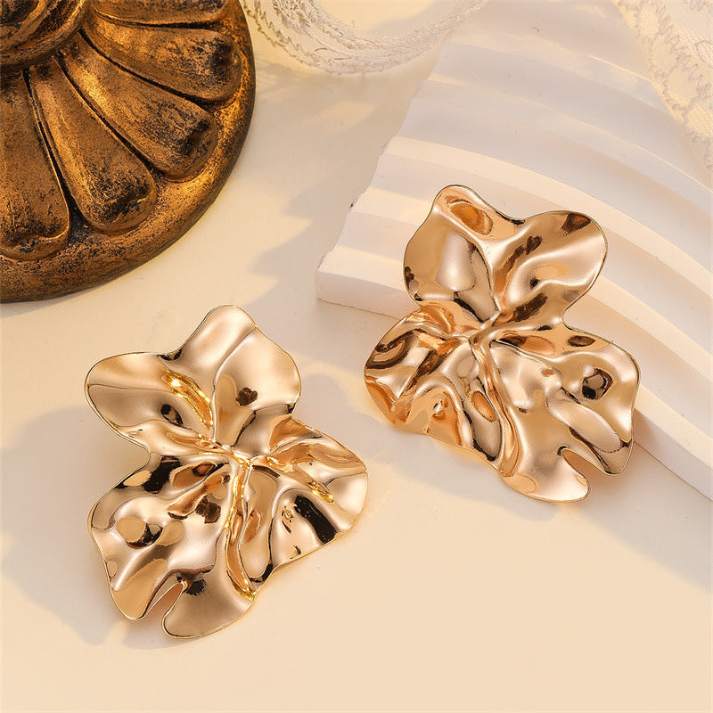 Textured Asymmetrical Geometric Earrings