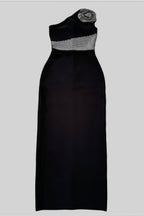 Evelda Sleeveless Rhinestone Floral Maxi Dress