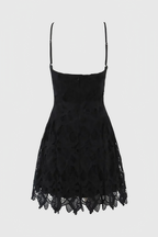 Lurext Black Lace Sleeveless Mini Dress